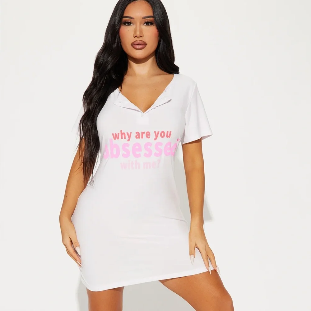 NWT So Obsessed PJ Sleep Shirt - Pink - Picture 1 of 4